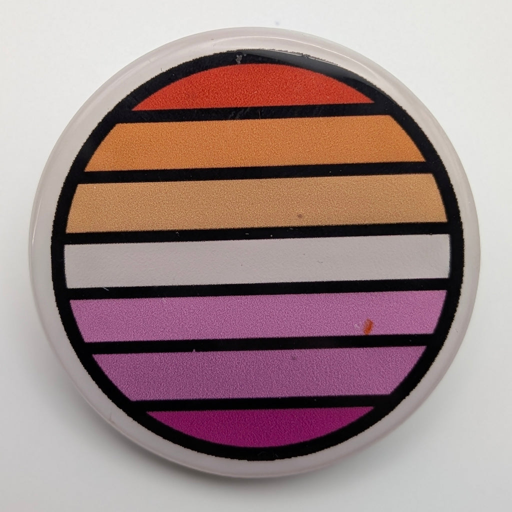 PRIDE FLAG ROUND PIN 1.5" - Lesbian