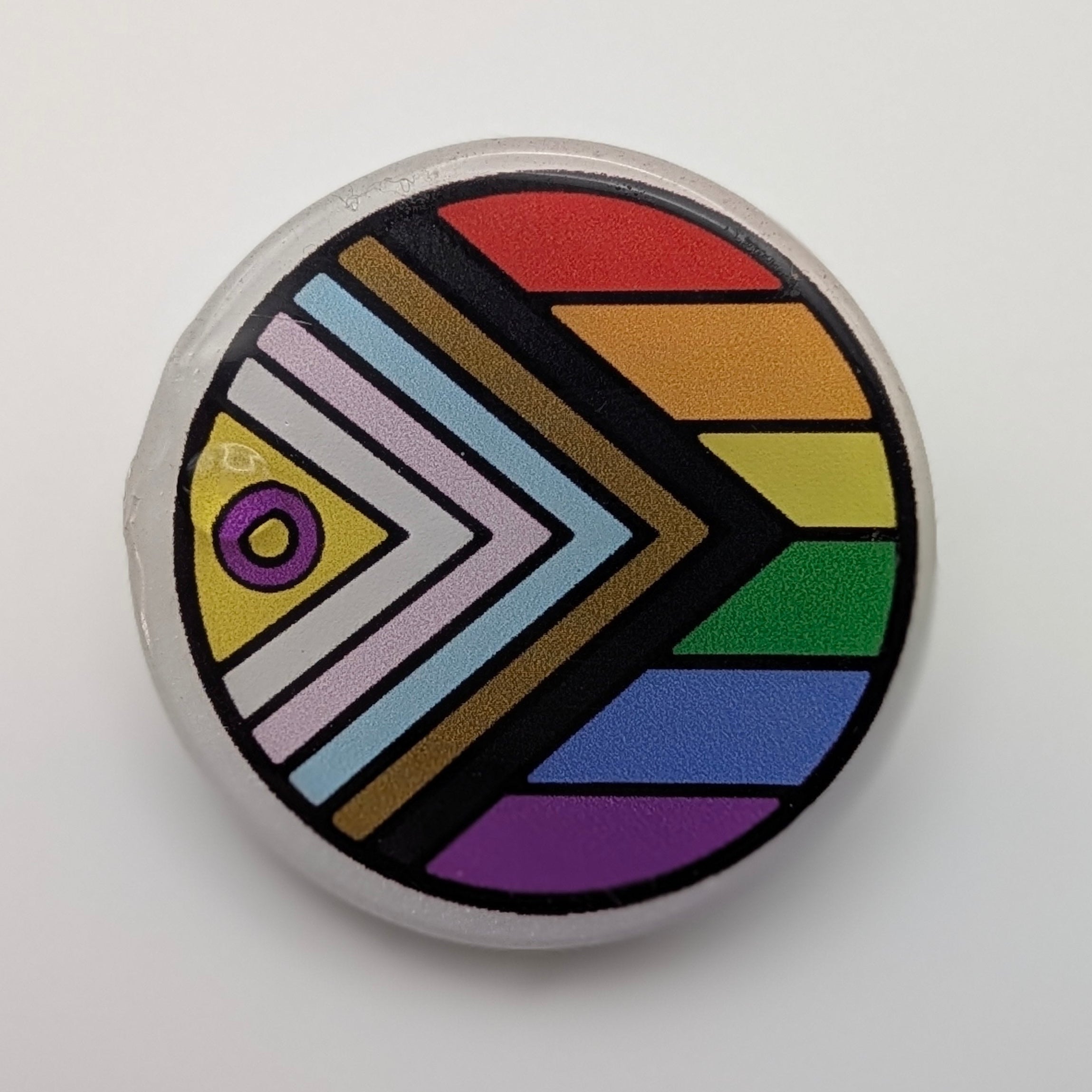 PRIDE FLAG ROUND PIN 1.5" - Intersex-Inclusive Flag