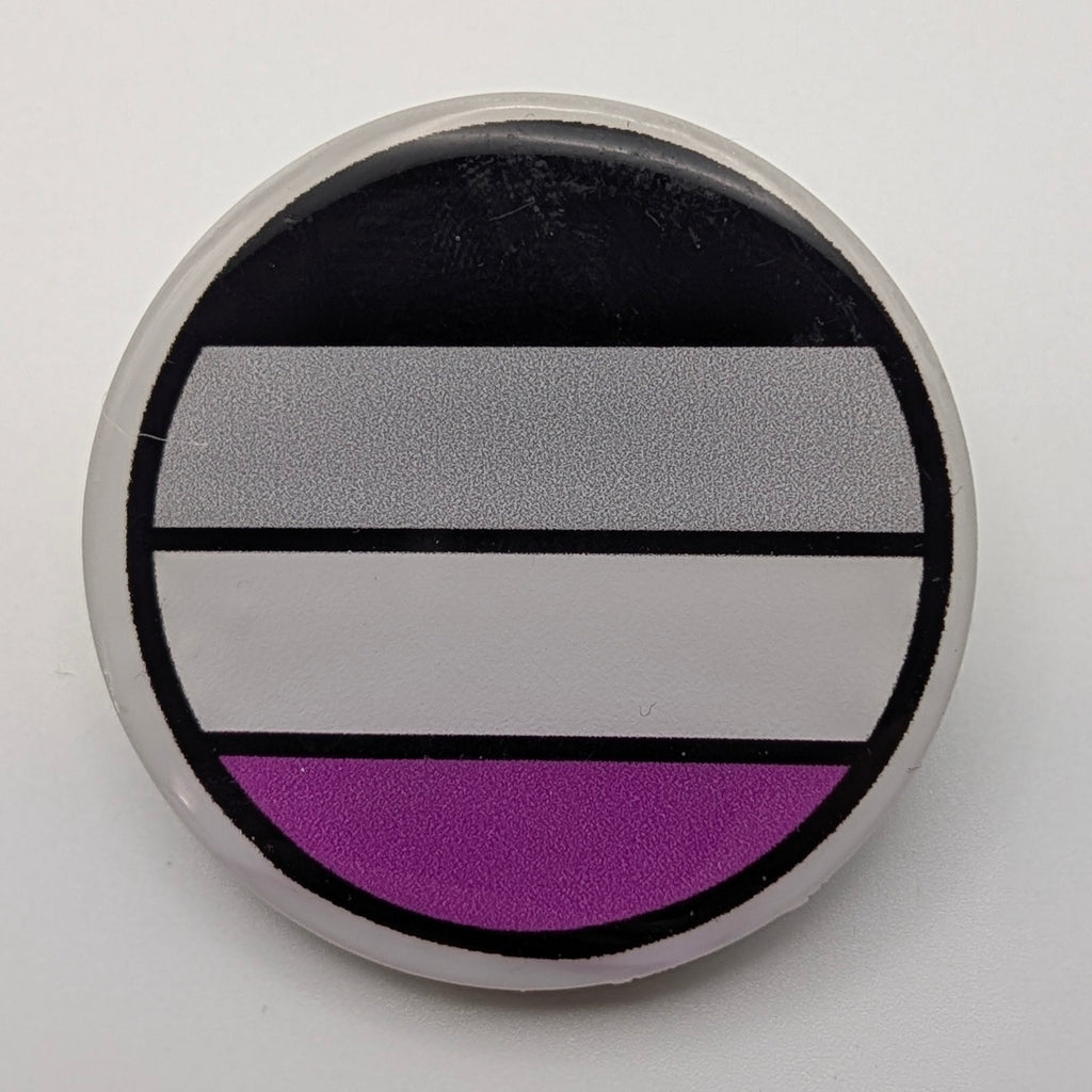 PRIDE FLAG ROUND PIN 1.5" - Asexual