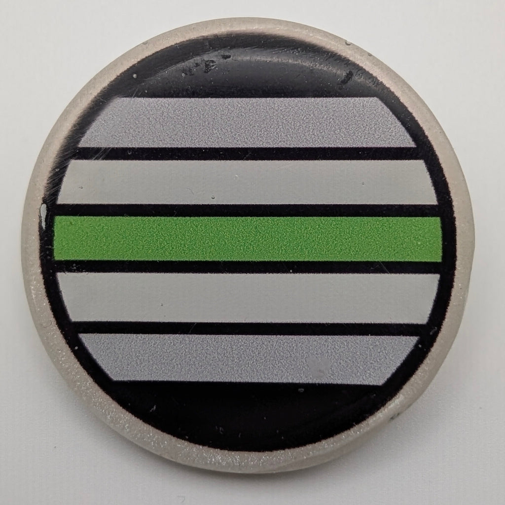 PRIDE FLAG ROUND PIN 1.5" - Agender