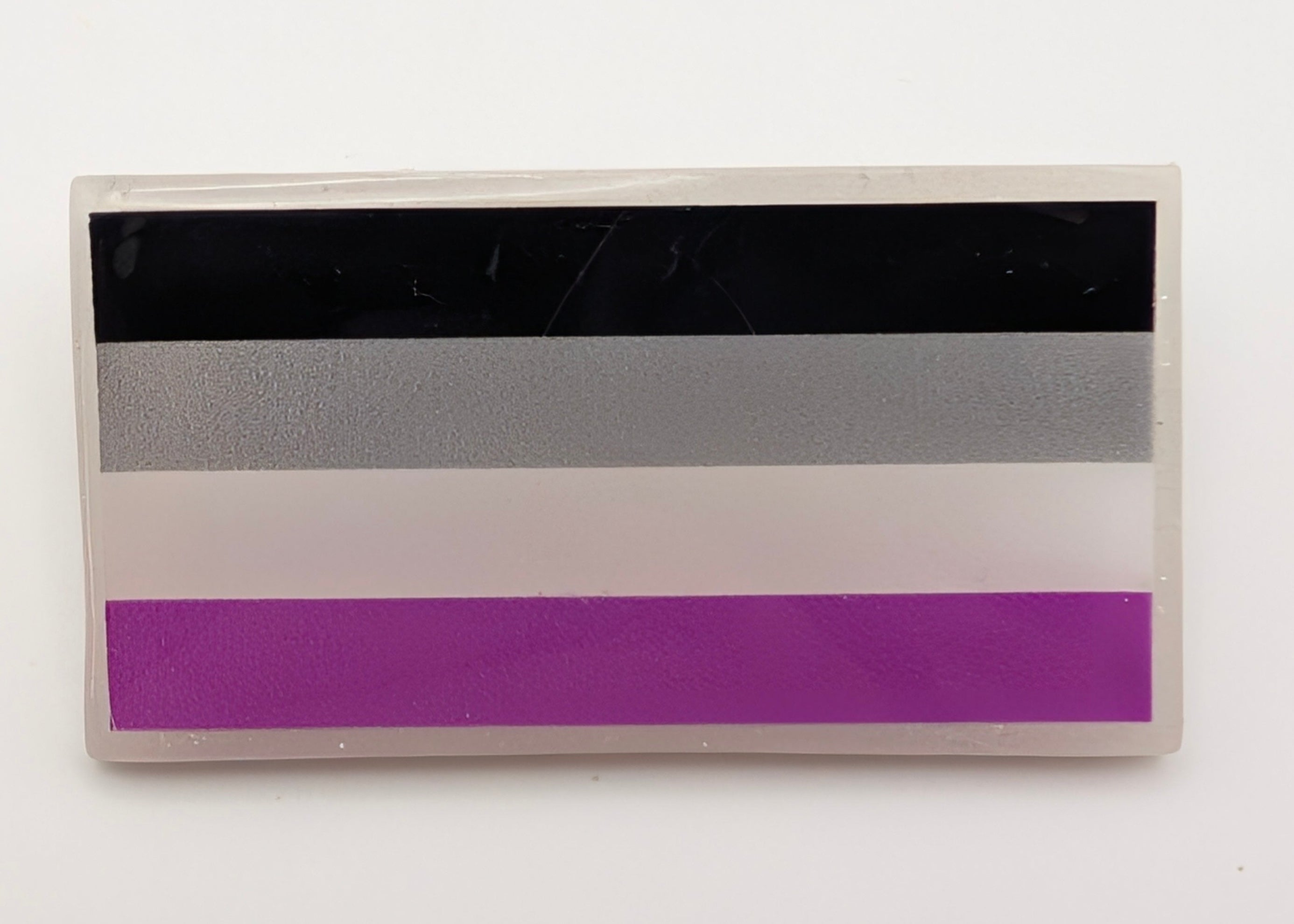 PRIDE FLAG RECTANGLE PIN 1.5" - Asexual