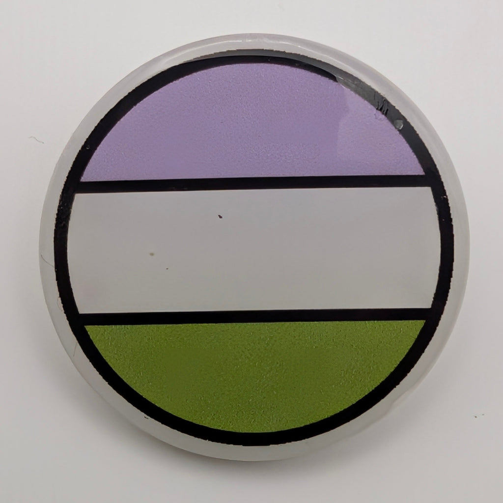 PRIDE FLAG ROUND PIN 1.5" - Gender Queer