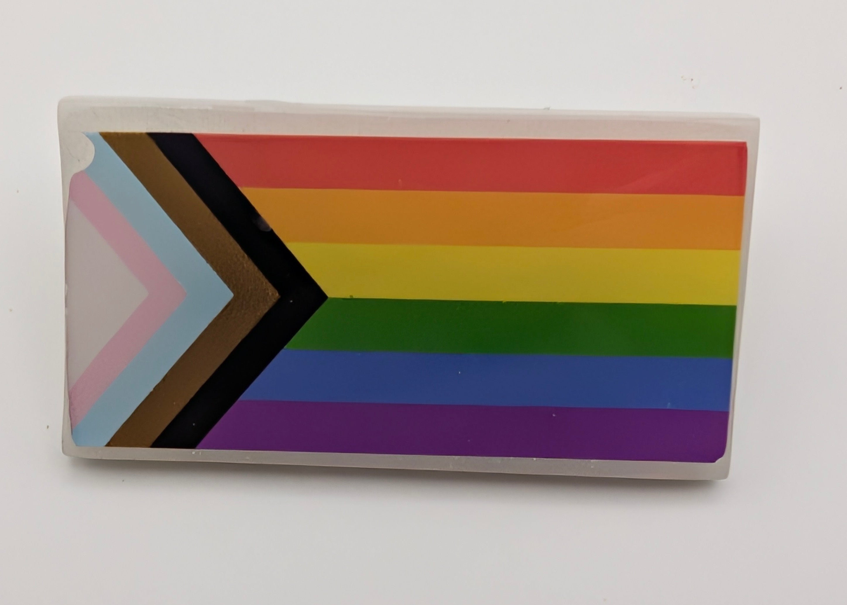 PRIDE FLAG RECTANGLE PIN 1.5" - Progress Rainbow Flag