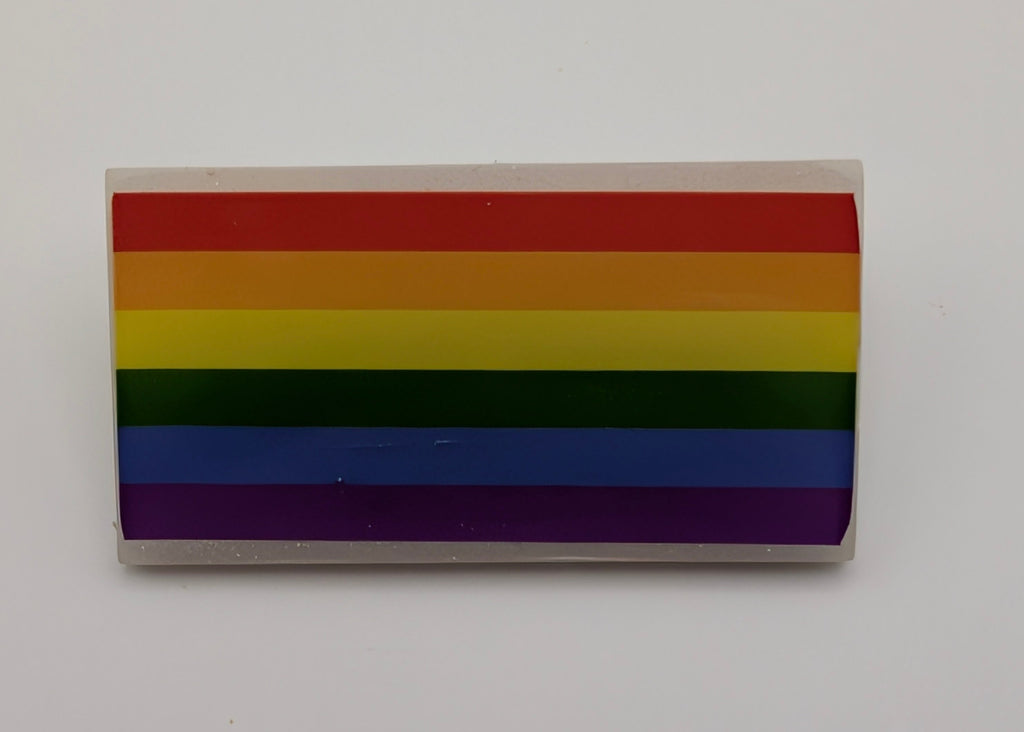 PRIDE FLAG RECTANGLE PIN 1.5" - Rainbow