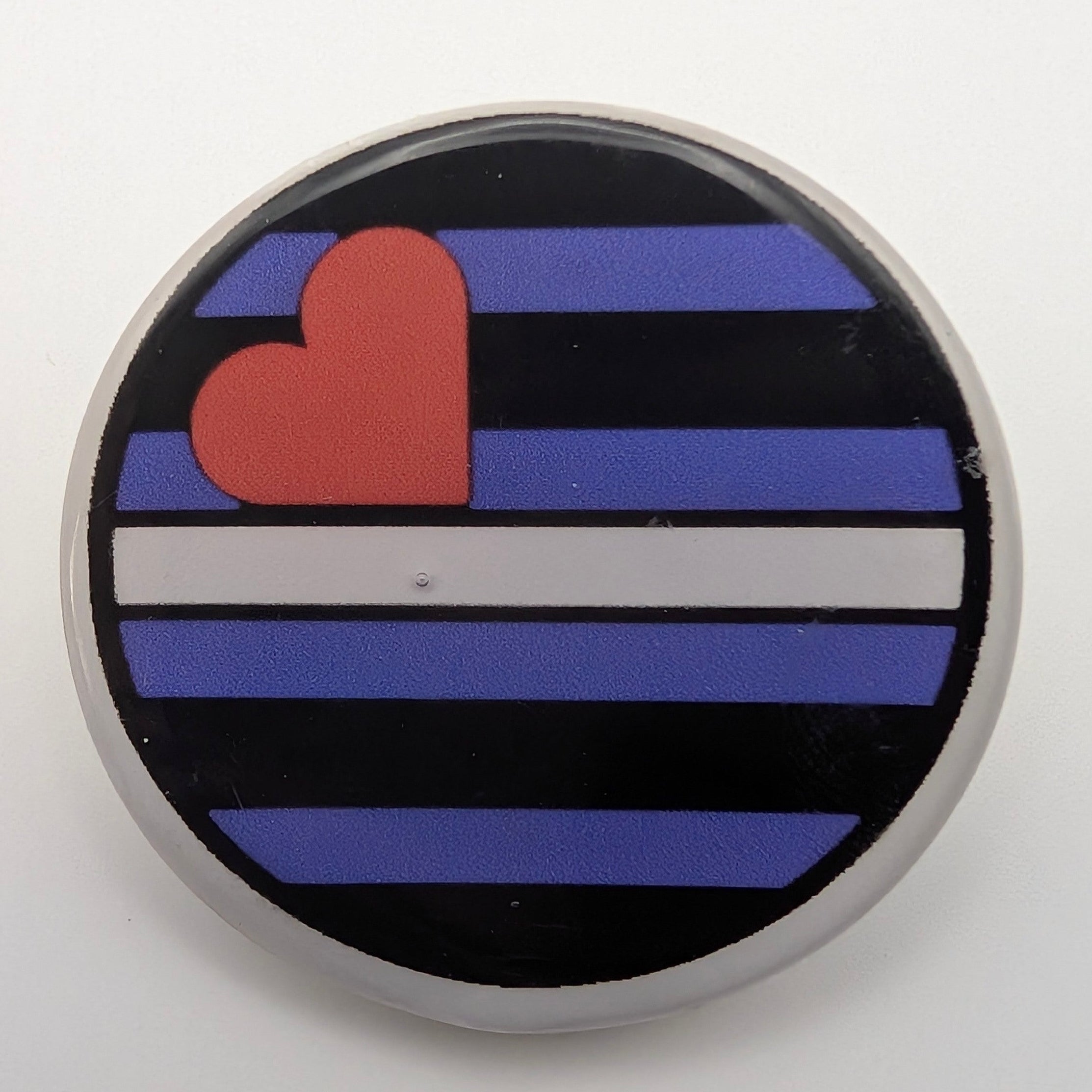 PRIDE FLAG ROUND PIN 1.5" - Leather