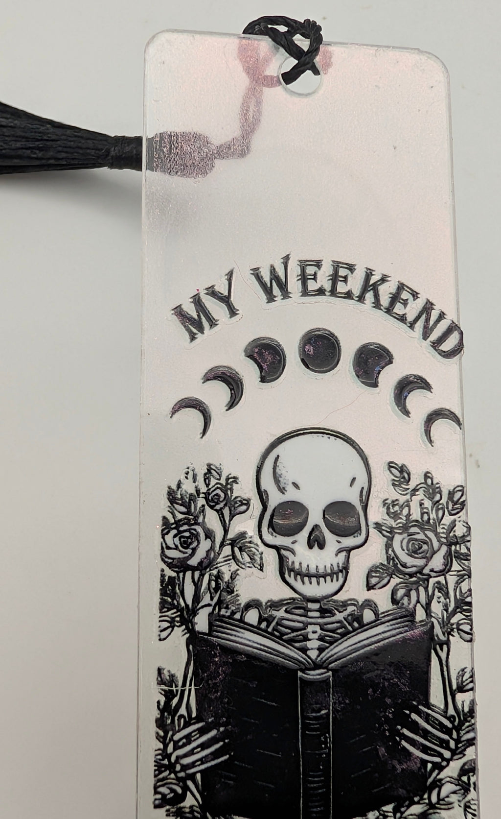 My Weekend is All Booked" Skeleton Color Shift Bookmark