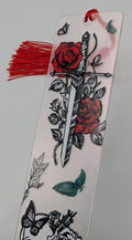 Gothic Sword & Rose Skull Color Shift Bookmark