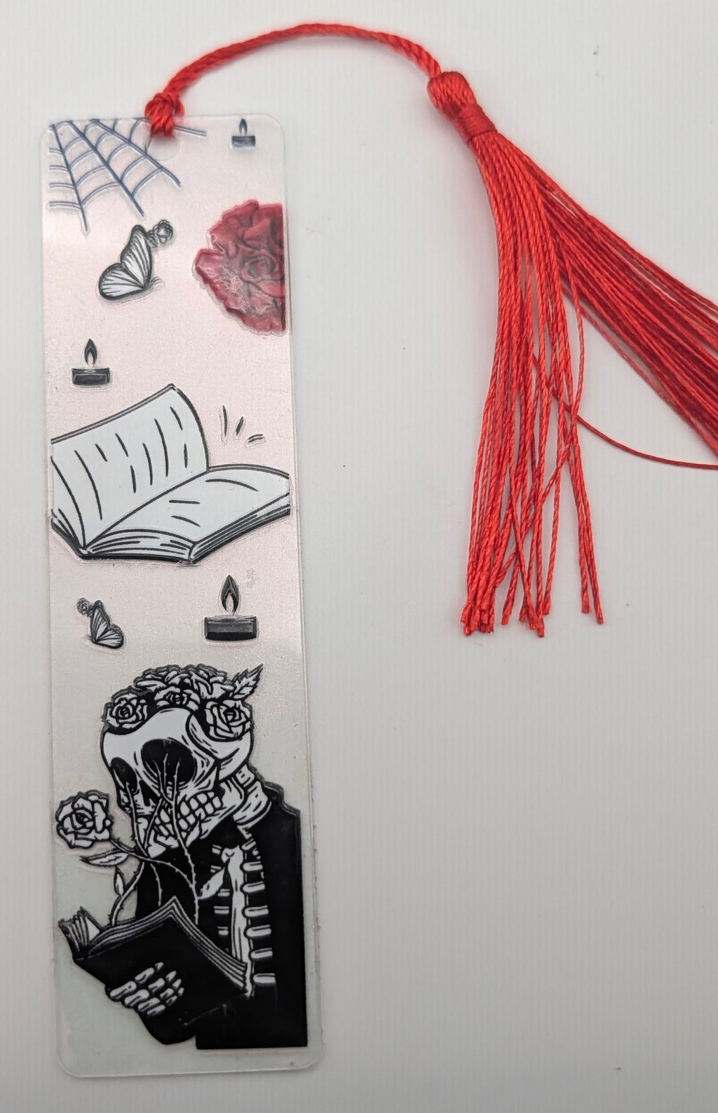 Gothic Reading Skeleton Color Shift Bookmark