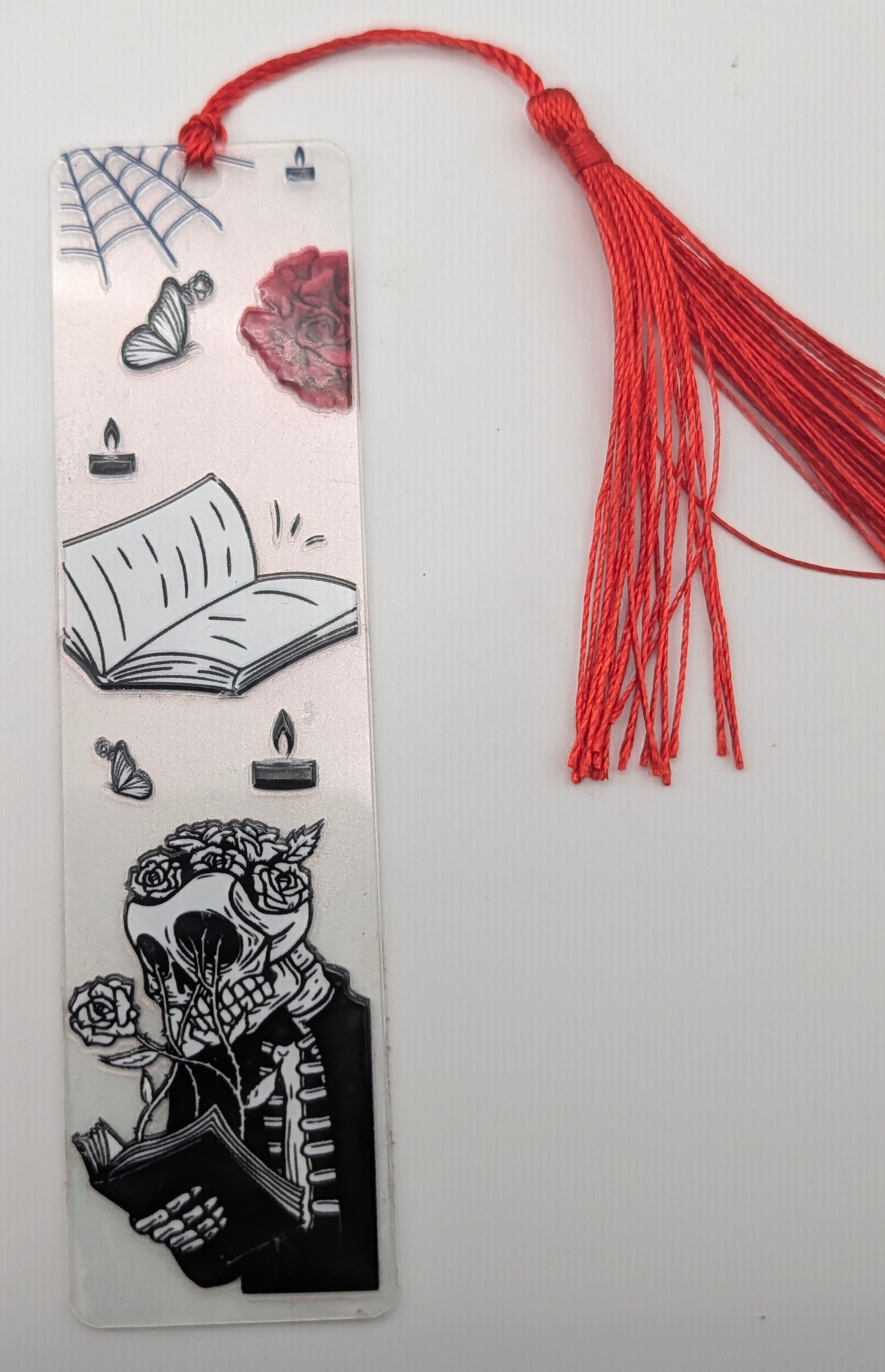 Gothic Reading Skeleton Color Shift Bookmark