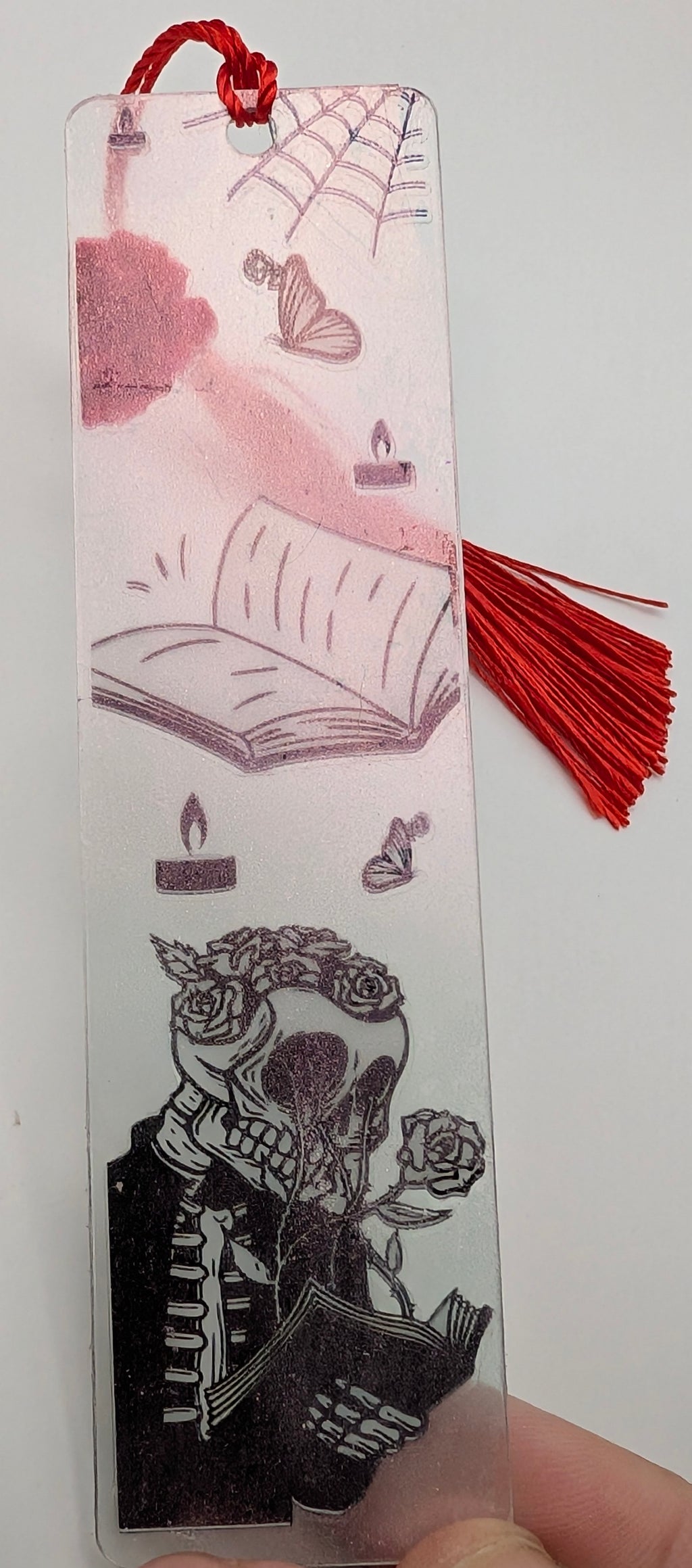 Gothic Reading Skeleton Color Shift Bookmark