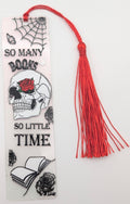 "So Many Books, So Little Time" Gothic Skull Color Shift Bookmark
