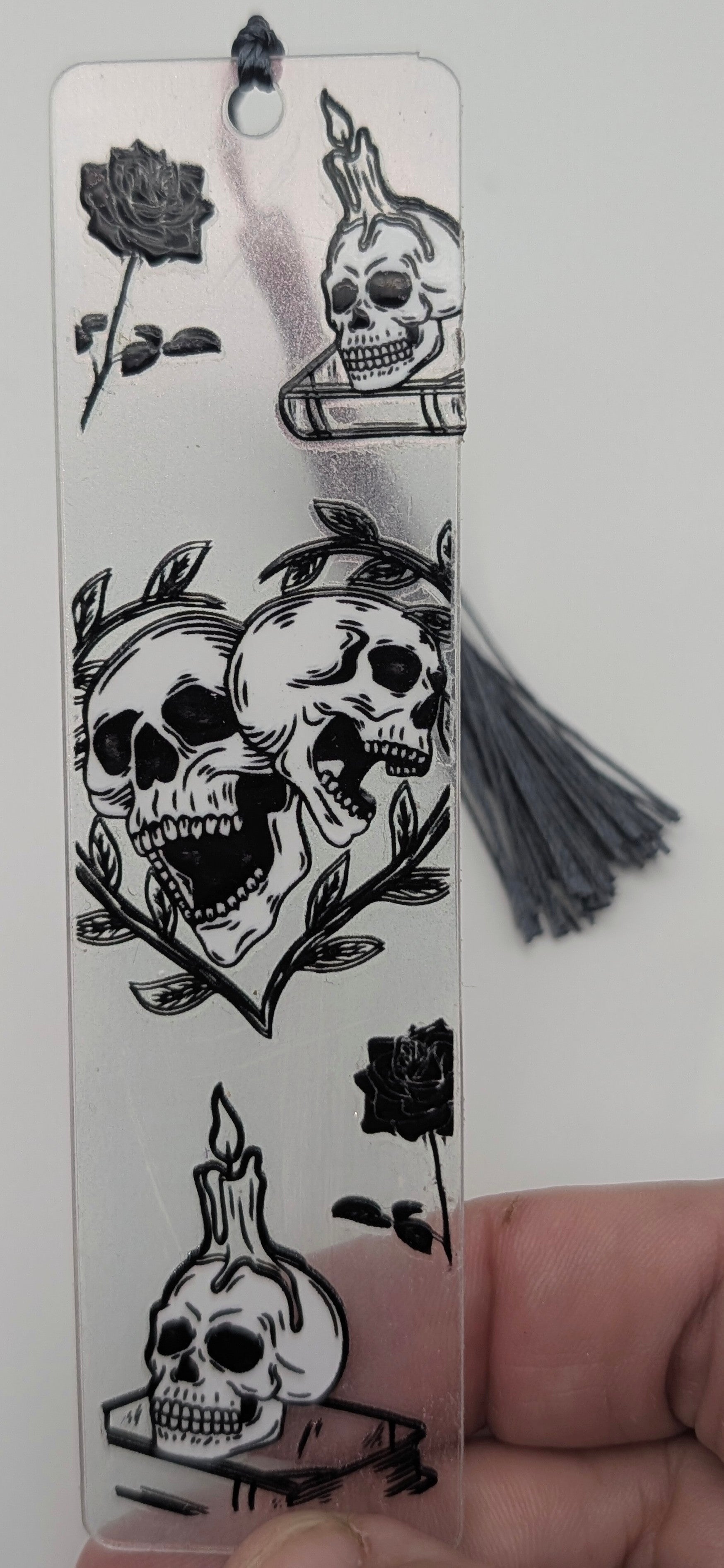 Gothic Skulls & Candles Color Shift Bookmark