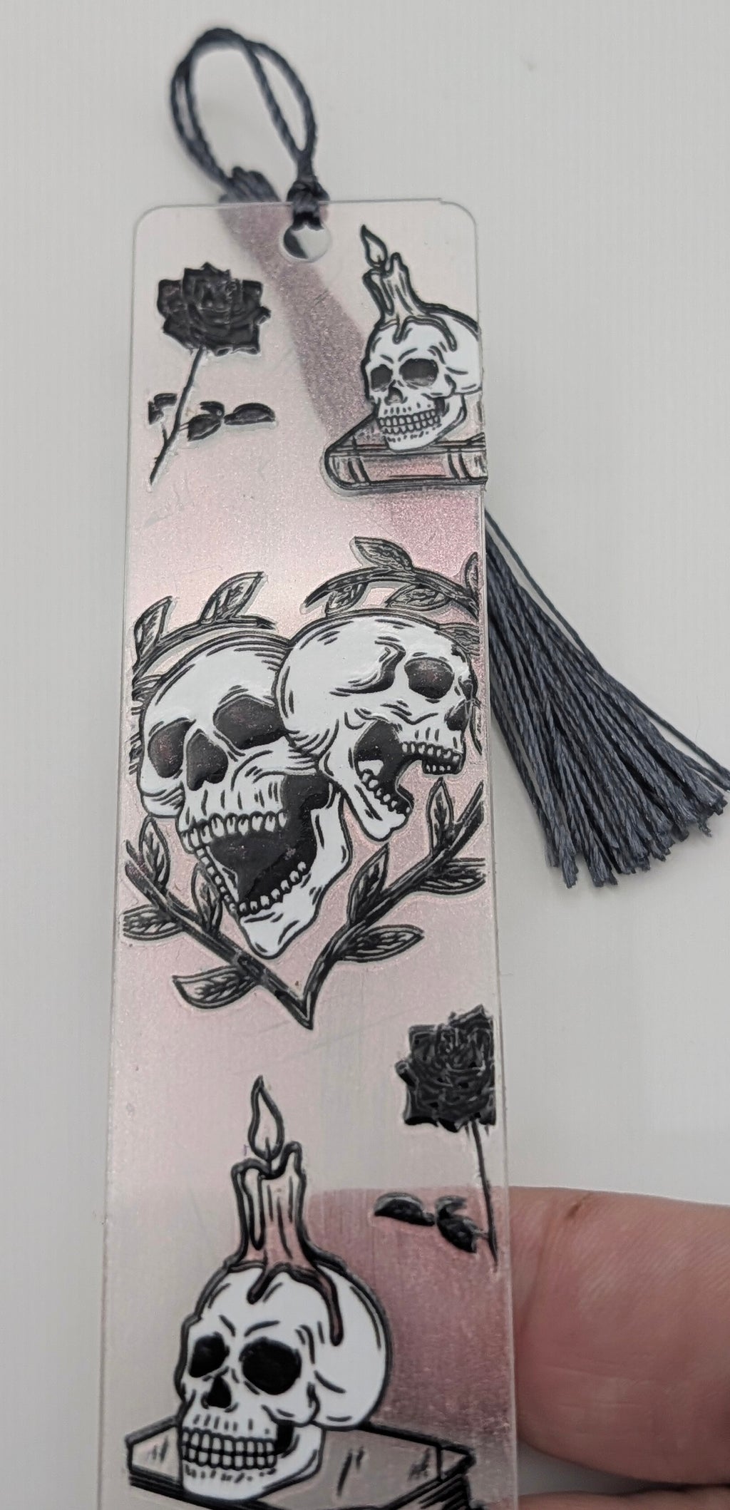 Gothic Skulls & Candles Color Shift Bookmark