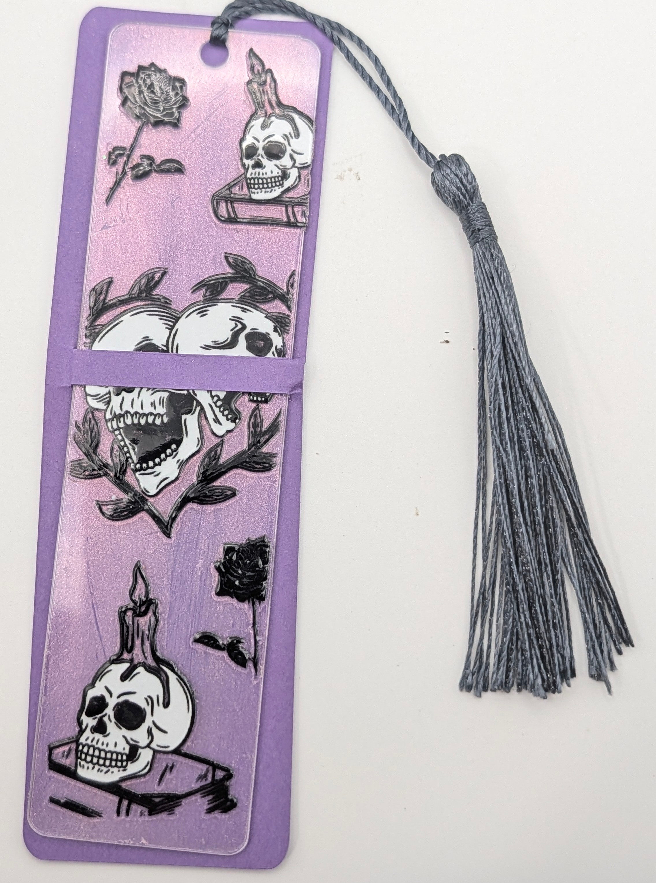 Gothic Skulls & Candles Color Shift Bookmark