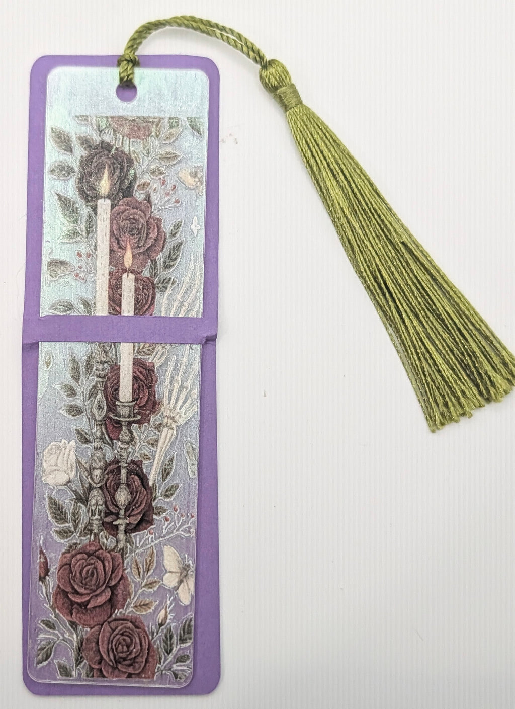 Gothic-Inspired Artisan Bookmark - Candles