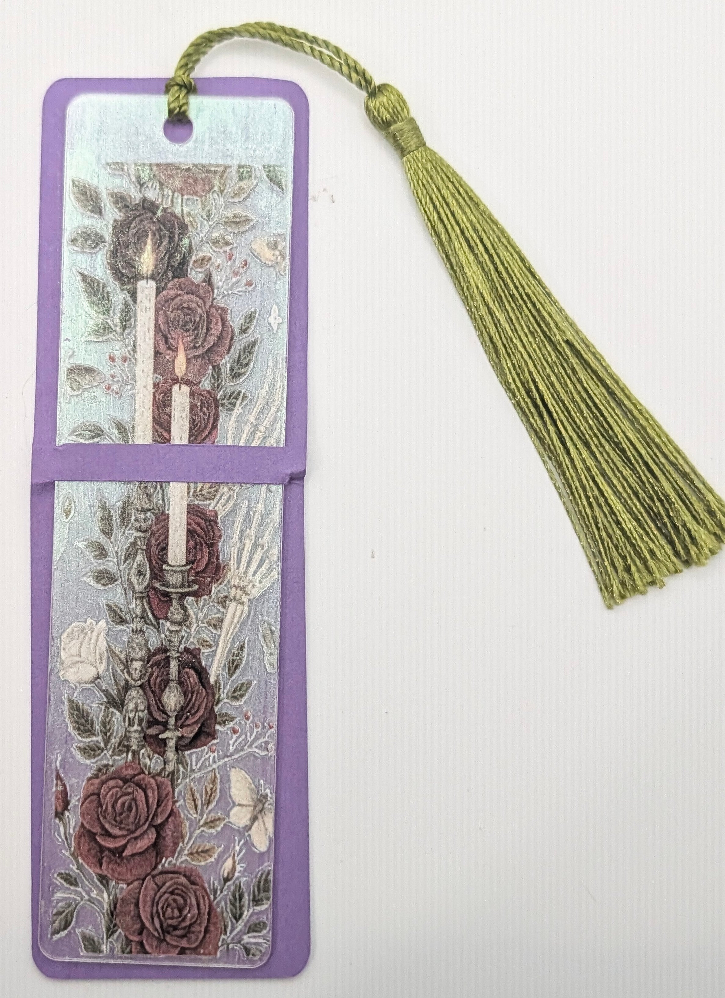 Gothic-Inspired Artisan Bookmark - Candles