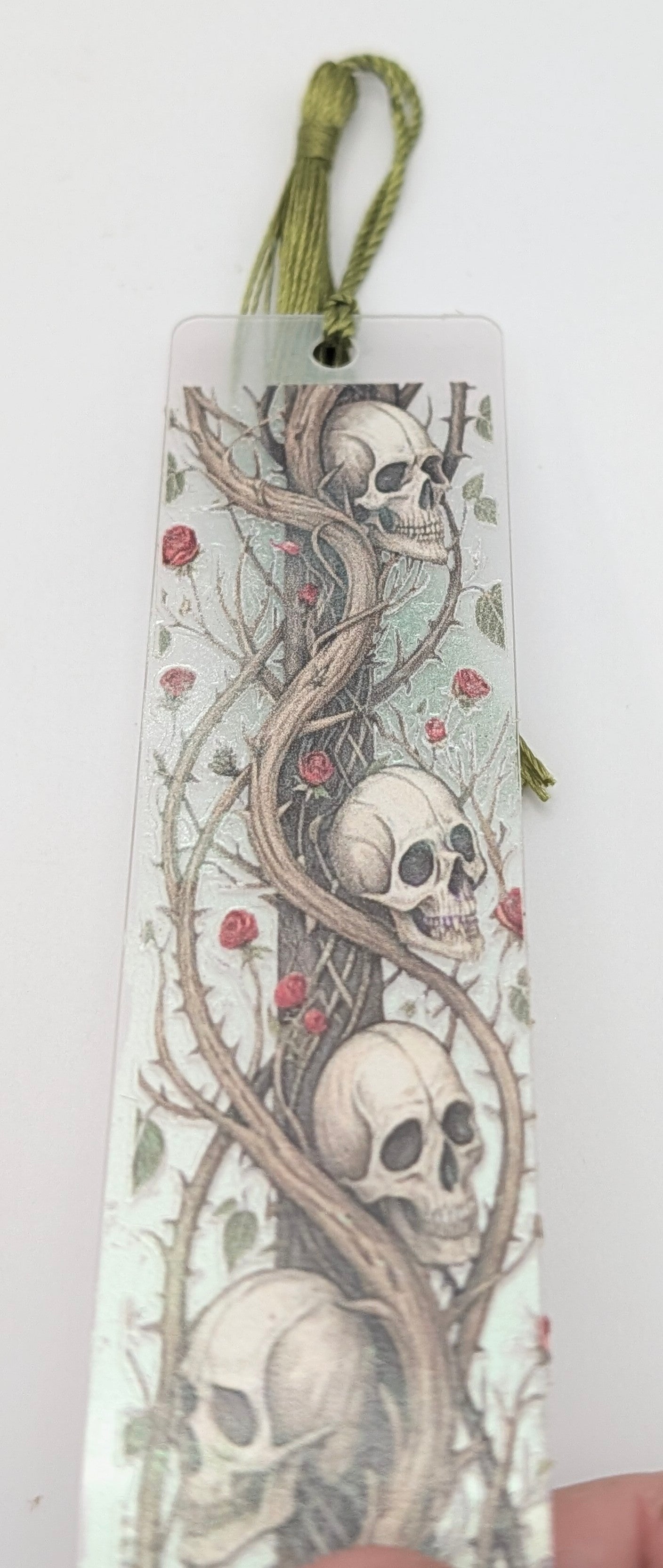 Gothic-Inspired Artisan Bookmark - Vines & Skulls