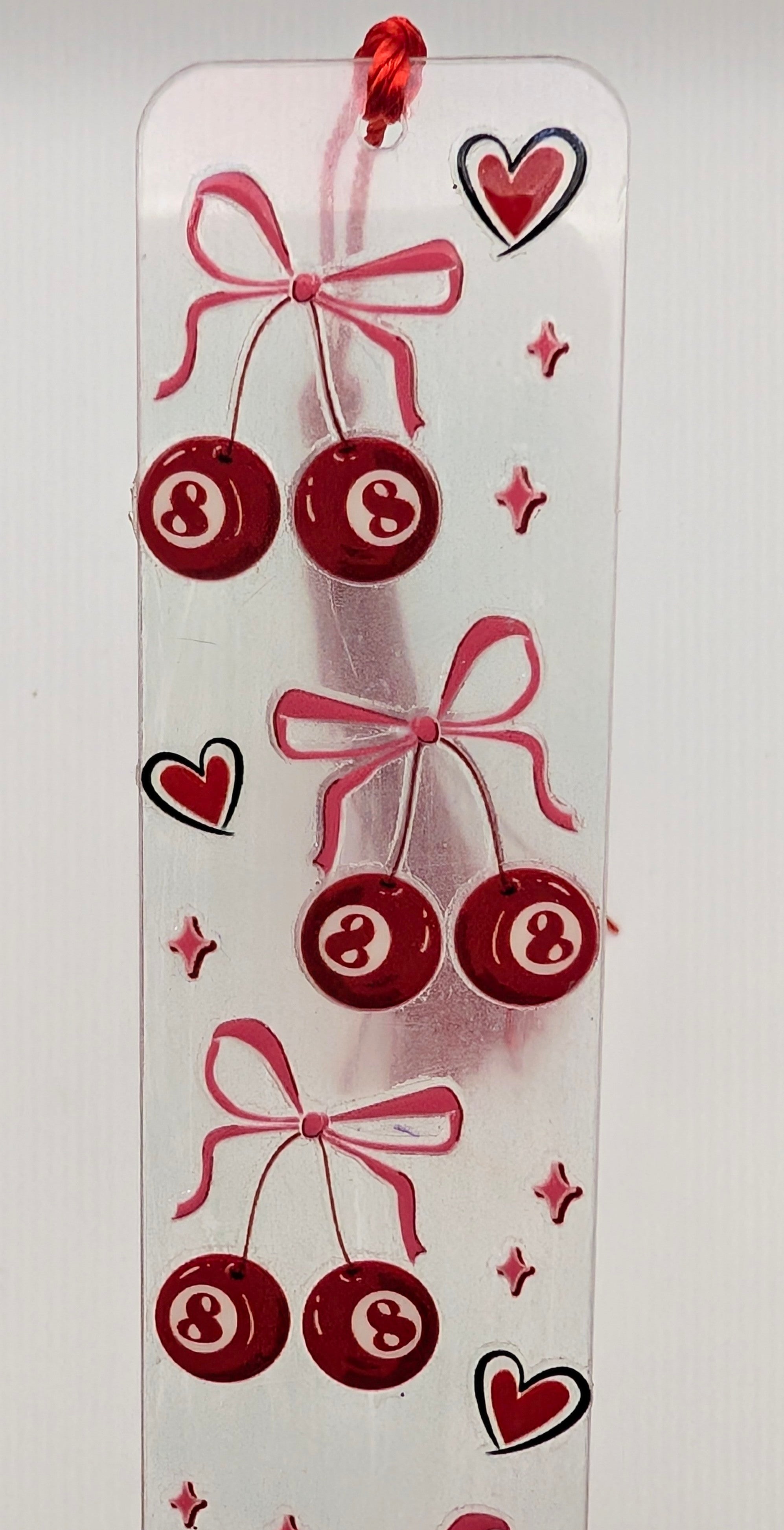 Billiard Cherries & Bows Bookmark
