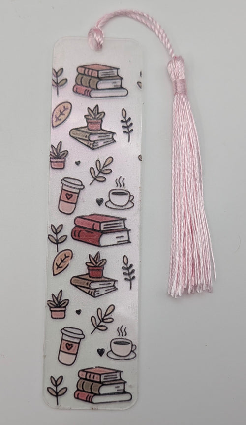 "Cozy Coffee & Books" Color Shift Bookmark