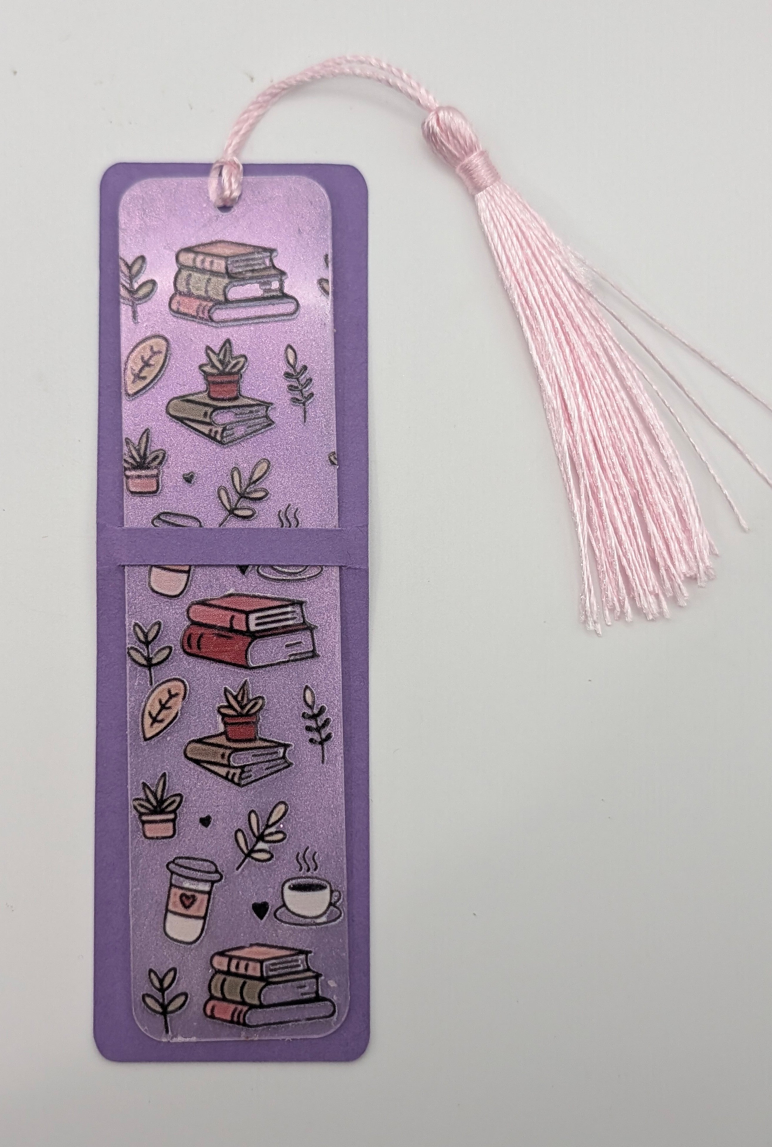 "Cozy Coffee & Books" Color Shift Bookmark