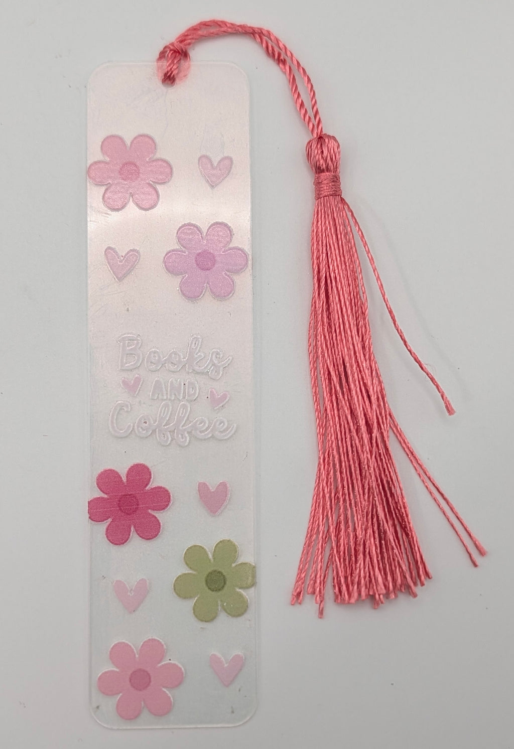 "Books and Coffee" Color Shift Floral Bookmark