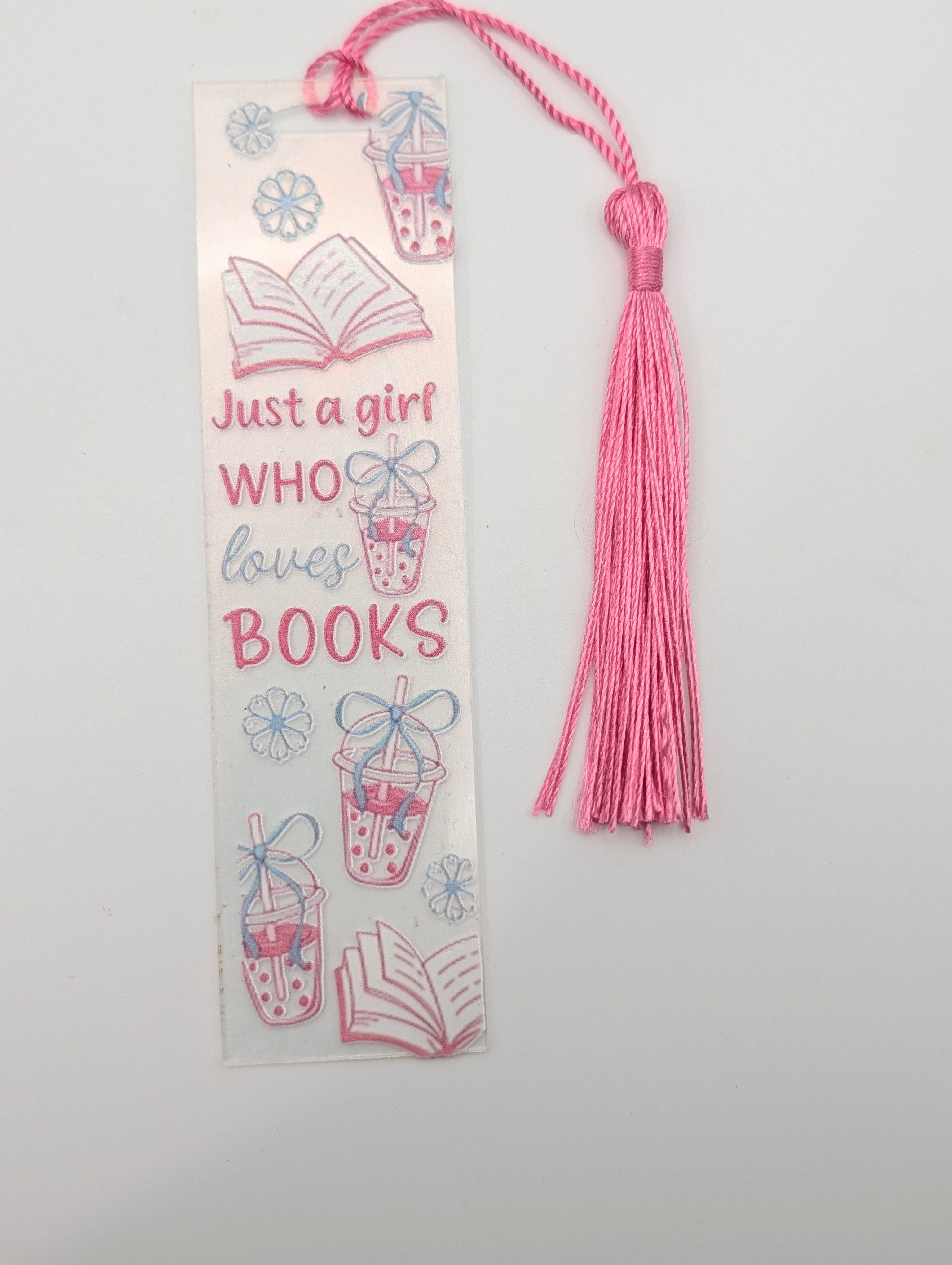 "Just a Girl Who Loves Books" Boba Tea Bookmark