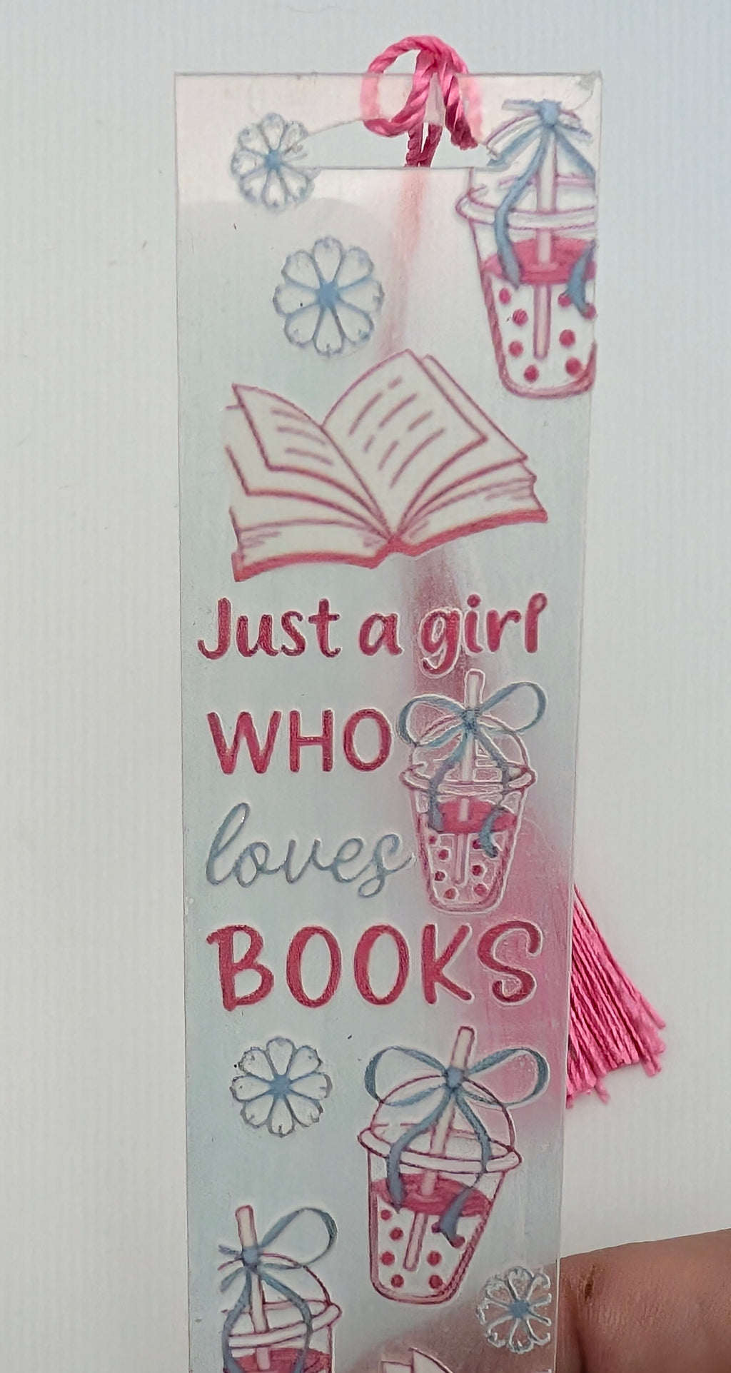 "Just a Girl Who Loves Books" Boba Tea Bookmark