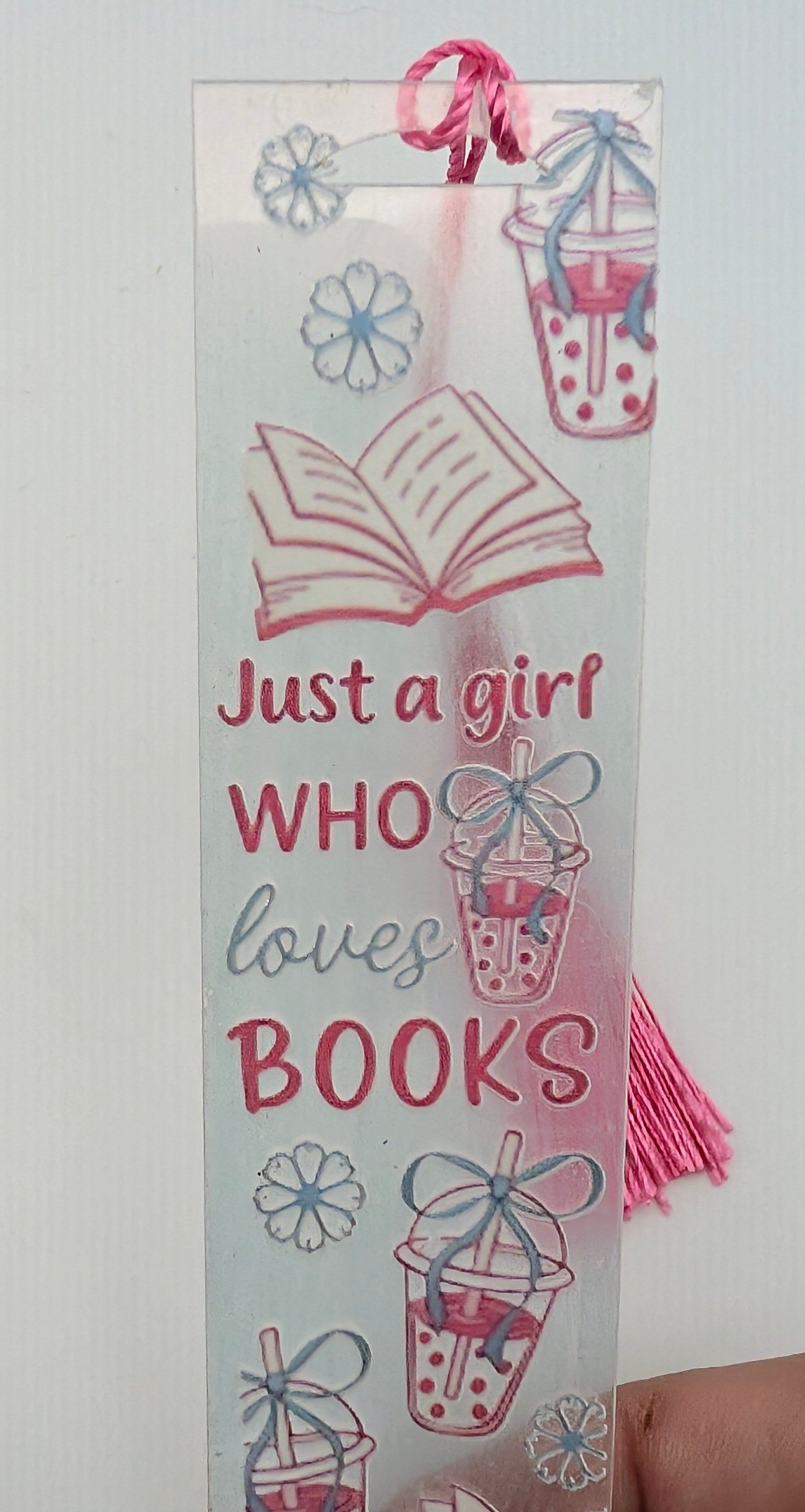 "Just a Girl Who Loves Books" Boba Tea Bookmark