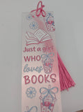 "Just a Girl Who Loves Books" Boba Tea Bookmark