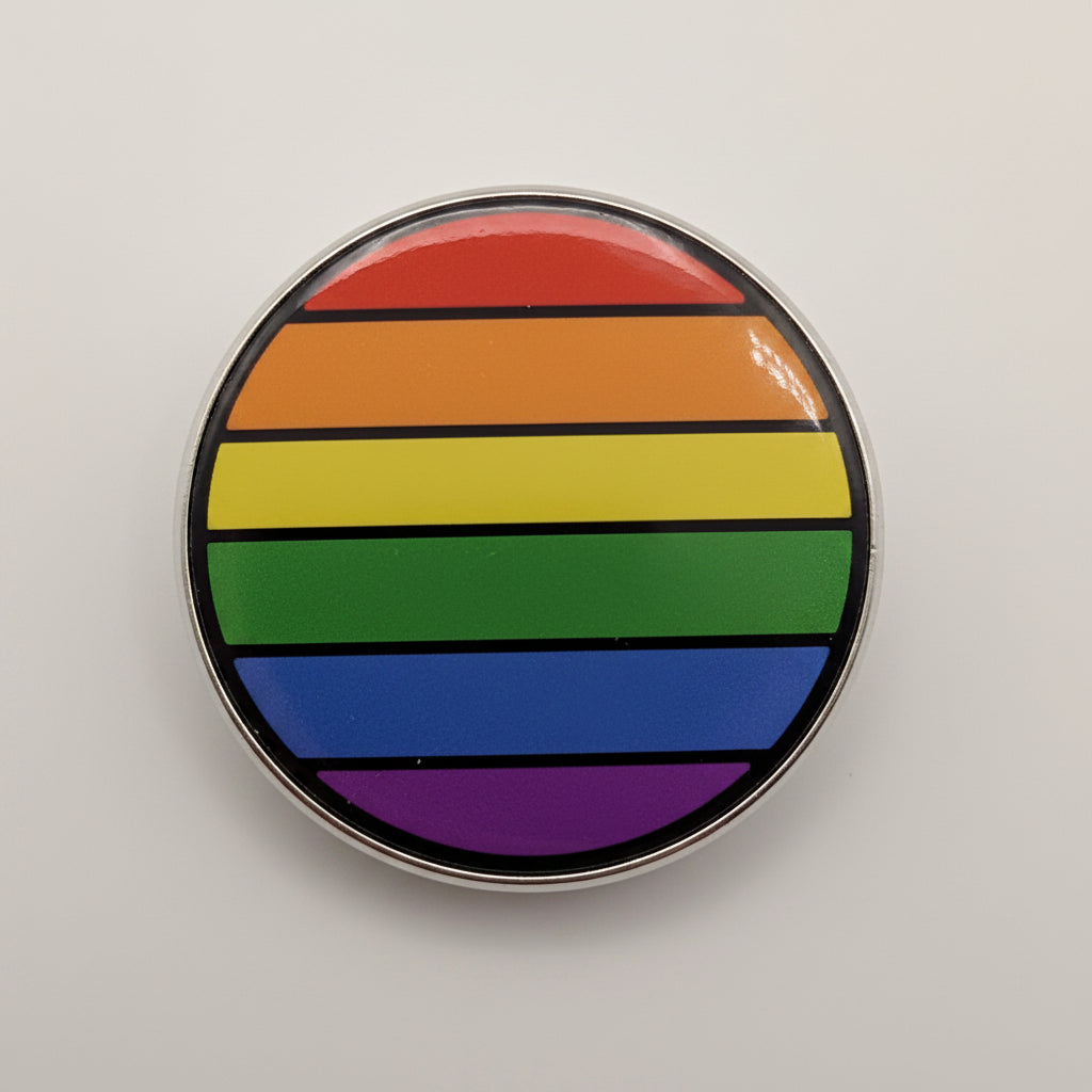 PRIDE FLAG ROUND PIN 1.5" - Rainbow
